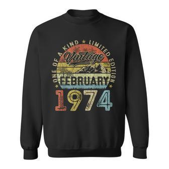 Vintage February 1974 50 Year Old 50Th Birthday Women Sweatshirt - Thegiftio UK