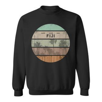 Vintage Fiji Surf Sand Sun Retro Beach Palm Sweatshirt - Monsterry UK