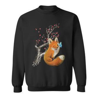 Vintage Fox Japanese Cherry Blossom Sakura Anime Sweatshirt - Monsterry AU