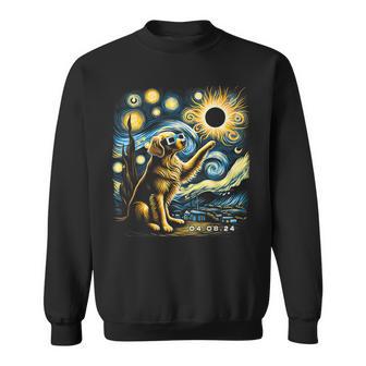 Vintage Golden Retrievers Dogs Solar Eclipse Lovely Animals Sweatshirt - Monsterry AU