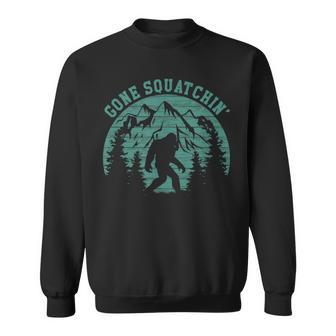 Vintage Gone Squatchin’ Bigfoot Sasquatch Retro Squatching Sweatshirt - Monsterry