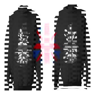 Vintage Guitar British Flag Rock Guitarist Sweatshirt - Thegiftio