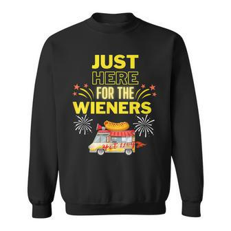 Vintage Hot Dog 4Th Of July I'm Just Here For The Wieners Sweatshirt - Monsterry UK