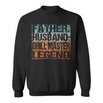 Vintage Husband Grill Bbq Grilling Father Dad Grill Master Sweatshirt - Monsterry CA