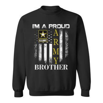 Vintage I'm A Proud Army Brother With American Flag Sweatshirt - Monsterry CA