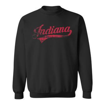 Vintage Indiana Hoosier State Distressed Pride Apparel Sweatshirt - Monsterry AU