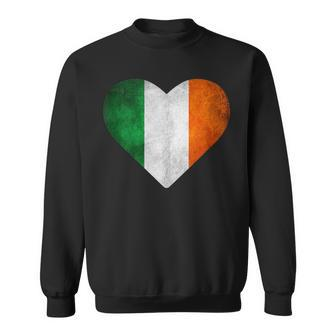 Vintage Irish Flag Heart Shape St Patrick’S Day Sweatshirt - Monsterry CA