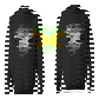Vintage Jamaica Heart Shape Jamaican Flag Stylish Sweatshirt - Thegiftio