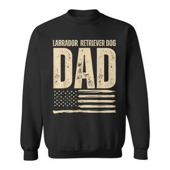 Vintage Lab Dog Dad 4Th Of July American Flag Father's Day Sweatshirt - Thegiftio UK
