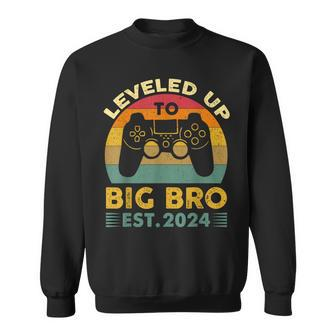 Vintage Leveling Up To Big Bro 2024 Promoted To Big Bro 2024 Sweatshirt - Thegiftio UK