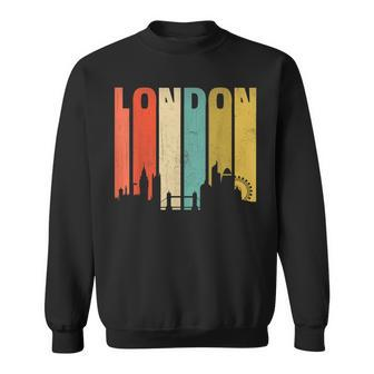Vintage London Souvenir Retro Stripes London Skyline Sweatshirt - Thegiftio UK