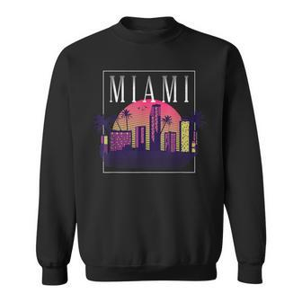 Vintage Miami Florida Cityscape Retro Graphic Sweatshirt - Monsterry