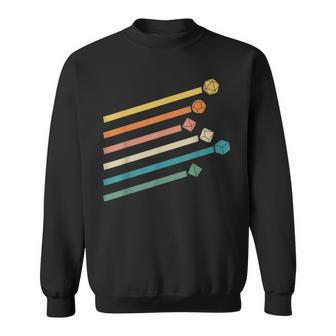Vintage Minimalist Geeky Polyhedral Falling Retro Rainbow Sweatshirt - Seseable