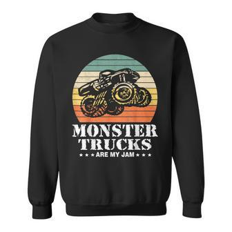 Vintage Monster Truck Are My Jam Retro Sunset Cool Engines Sweatshirt - Seseable