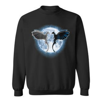 Vintage Movie Toothless Light Fury In The Moon Sweet Couple Sweatshirt | Mazezy
