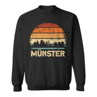 Vintage Münster Skyline Sonnenuntergang Sweatshirt, Retro Design Tee - Seseable