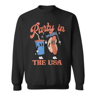 Vintage Party In Usa The 4Th Of July Hot Dog Sweatshirt - Monsterry