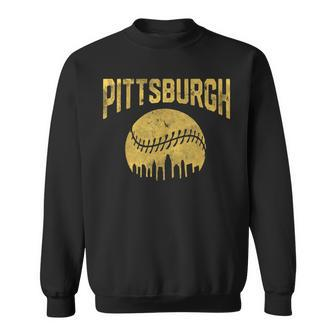 Vintage Pittsburgh Pennsylvania Baseball Fans Skyline Sports Sweatshirt - Monsterry
