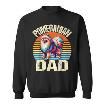 Vintage Pomeranian Dog Dad Dog Lovers Daddy Father's Day Sweatshirt - Thegiftio UK
