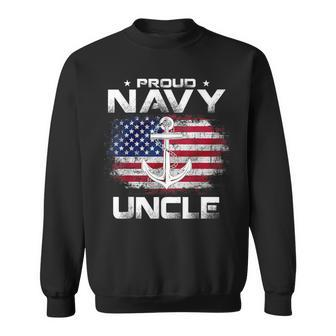 Vintage Proud Navy Uncle With American Flag Veteran Sweatshirt - Monsterry AU