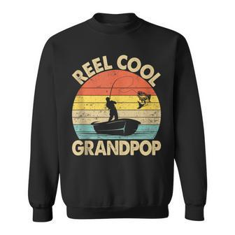 Vintage Reel Cool Grandpop Fishing Father's Day Fisherman Sweatshirt - Thegiftio UK