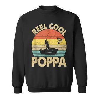 Vintage Reel Cool Poppa Fishing Father's Day Fisherman Sweatshirt - Thegiftio UK