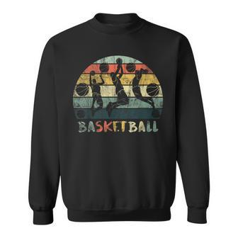 Vintage Retro Basketball Dunk Sunset Colorful Sweatshirt - Monsterry CA