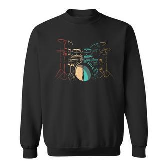 Vintage Retro Drums Drum Sticks Drumming Drummer Sweatshirt - Monsterry AU