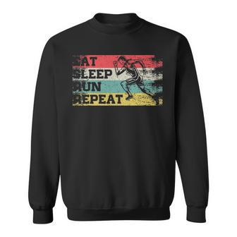Vintage Retro Eat Sleep Run Repeat Running Runner Sweatshirt | Mazezy