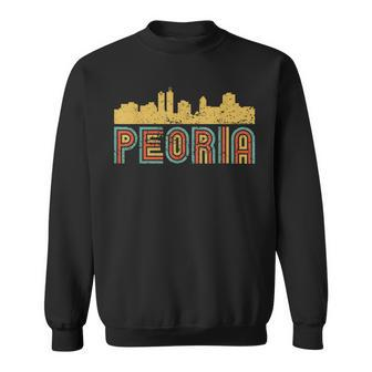 Vintage Retro Peoria Illinois Skyline Sweatshirt - Monsterry