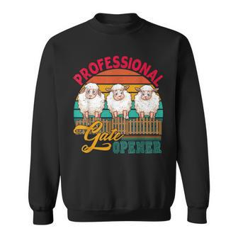 Vintage Retro Professional Gate Opener Three Sheep Farmer Sweatshirt - Monsterry DE