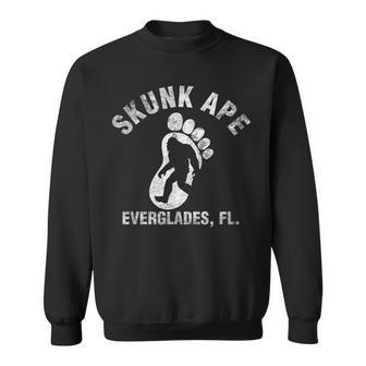 Vintage Retro Skunk Ape Foot Florida Everglades Bigfoot Sweatshirt - Monsterry