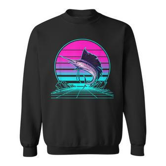 Vintage Retro Sunset Marlin Sweatshirt - Seseable