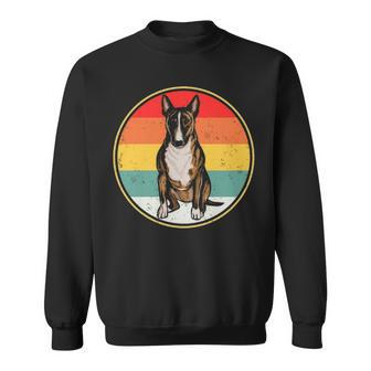 Vintage Retro Sunset Miniature Bull Terrier Dog Sweatshirt | Mazezy