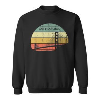 Vintage Retro Sunset San Francisco Golden Gate Bridge Sweatshirt - Monsterry