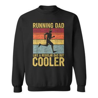 Vintage Running Dad Marathon Runner Father's Day Sweatshirt - Seseable