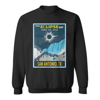 Vintage San Antonio Texas Total Solar Eclipse 2024 Sweatshirt - Monsterry DE