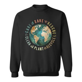 Vintage Save Bees Rescue Animals Recycle Plastic Earth Day Sweatshirt | Mazezy DE