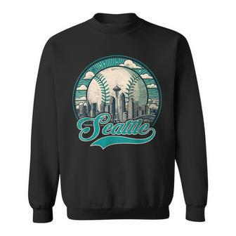 Vintage Seattle Baseball American Us Flag Sweatshirt - Monsterry UK