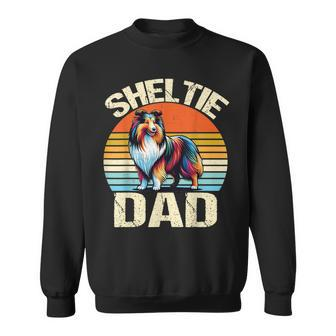 Vintage Sheltie Dog Dad Sheltie Dog Lover Daddy Father's Day Sweatshirt - Thegiftio UK