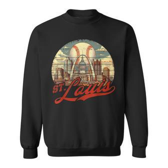 Vintage St Louis Skyline Gameday Retro Baseball Sweatshirt - Monsterry AU