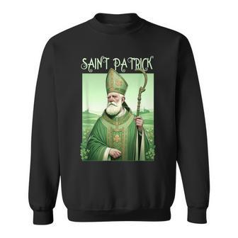 Vintage St Patrick Saint Patty Clover Catholic Prayer Faith Sweatshirt - Seseable