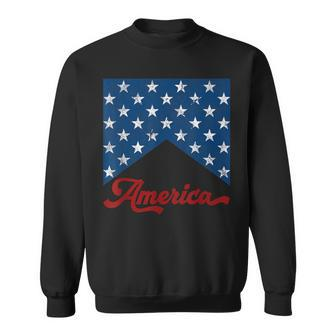 Vintage Style American Flag Independence Day 4Th Of July Sweatshirt - Monsterry