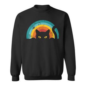 Vintage Style Cat Retro Distressed Cat Sweatshirt - Monsterry DE