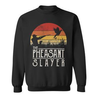 Vintage Sunset Retro Style Pheasant Hunting Pheasant Slayer Sweatshirt | Mazezy