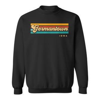 Vintage Sunset Stripes Germantown Iowa Sweatshirt | Mazezy AU