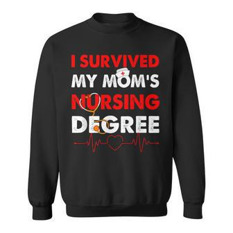 Vintage Survived My Mom's Nursing Degree Nursing Graduation Sweatshirt - Monsterry AU