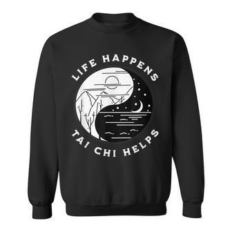 Vintage Tai Chi Life Happens Tai Chi Helps Day Night Sweatshirt - Monsterry DE