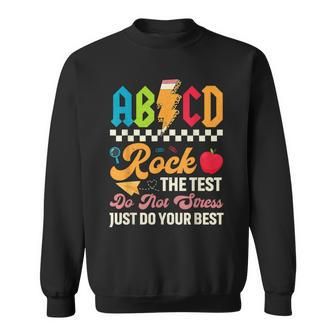 Vintage Testing Abcd Rock The Test Day Teachers Students Sweatshirt - Seseable