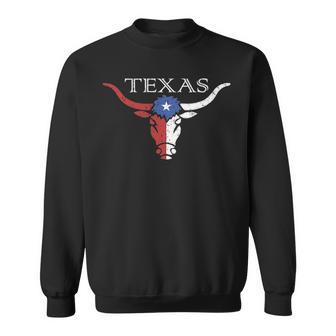Vintage Texas Longhorn Bull Flag Icon Sweatshirt | Mazezy